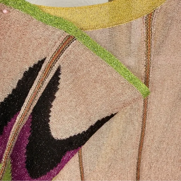 M Missoni Metallic Knit Maxi Duster Cardigan Multicolor Zig Zag IT 44 US 10 - Picture 7 of 16